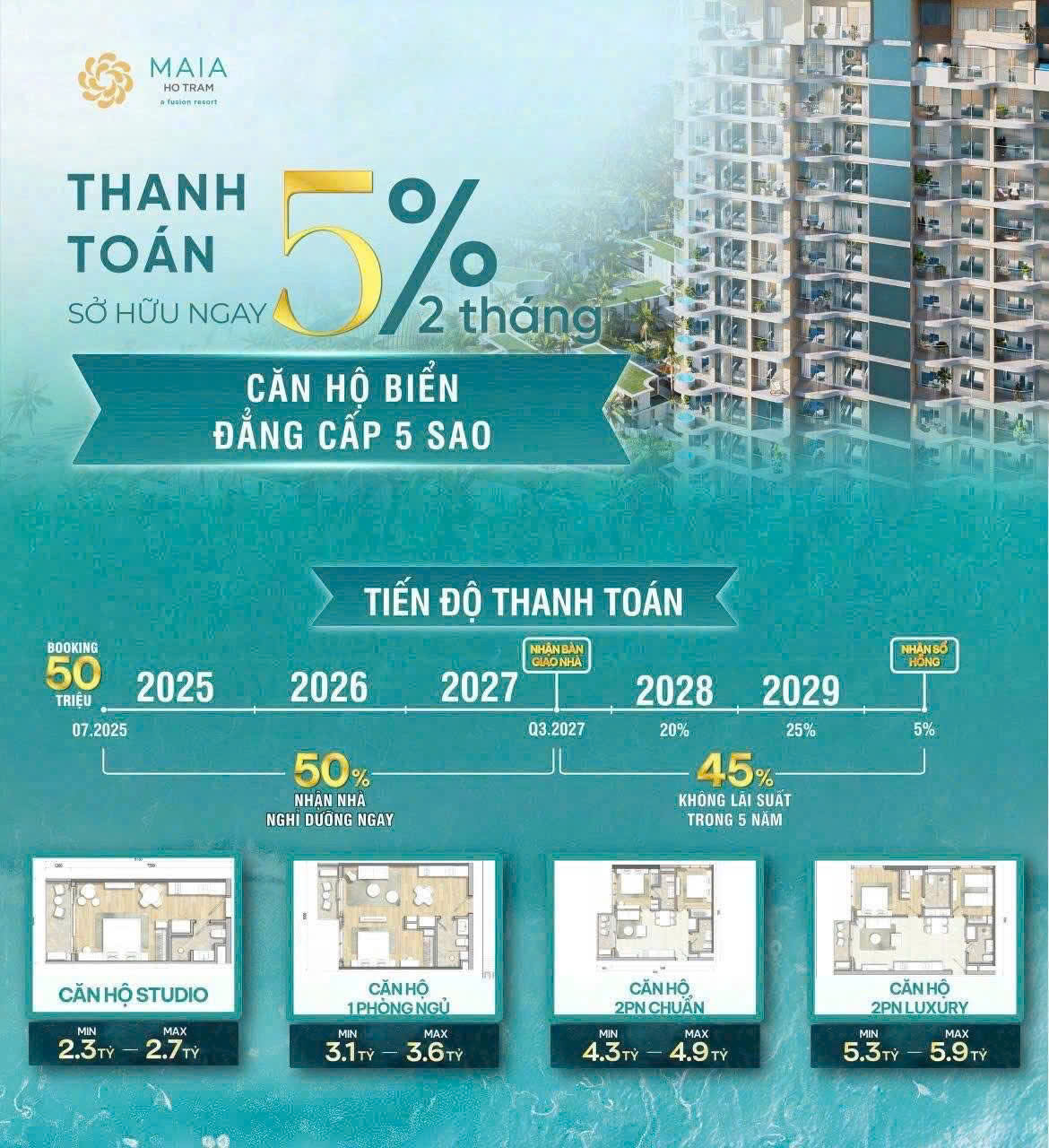 GIÁ BÁN & THANH TOÁN MAIA RESORT HỒ TRÀM MỚI NHẤT